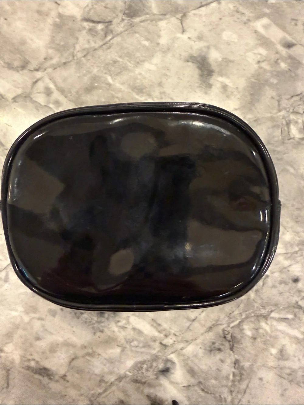 Tory Burch Black Patent Logo Cosmetic Case
